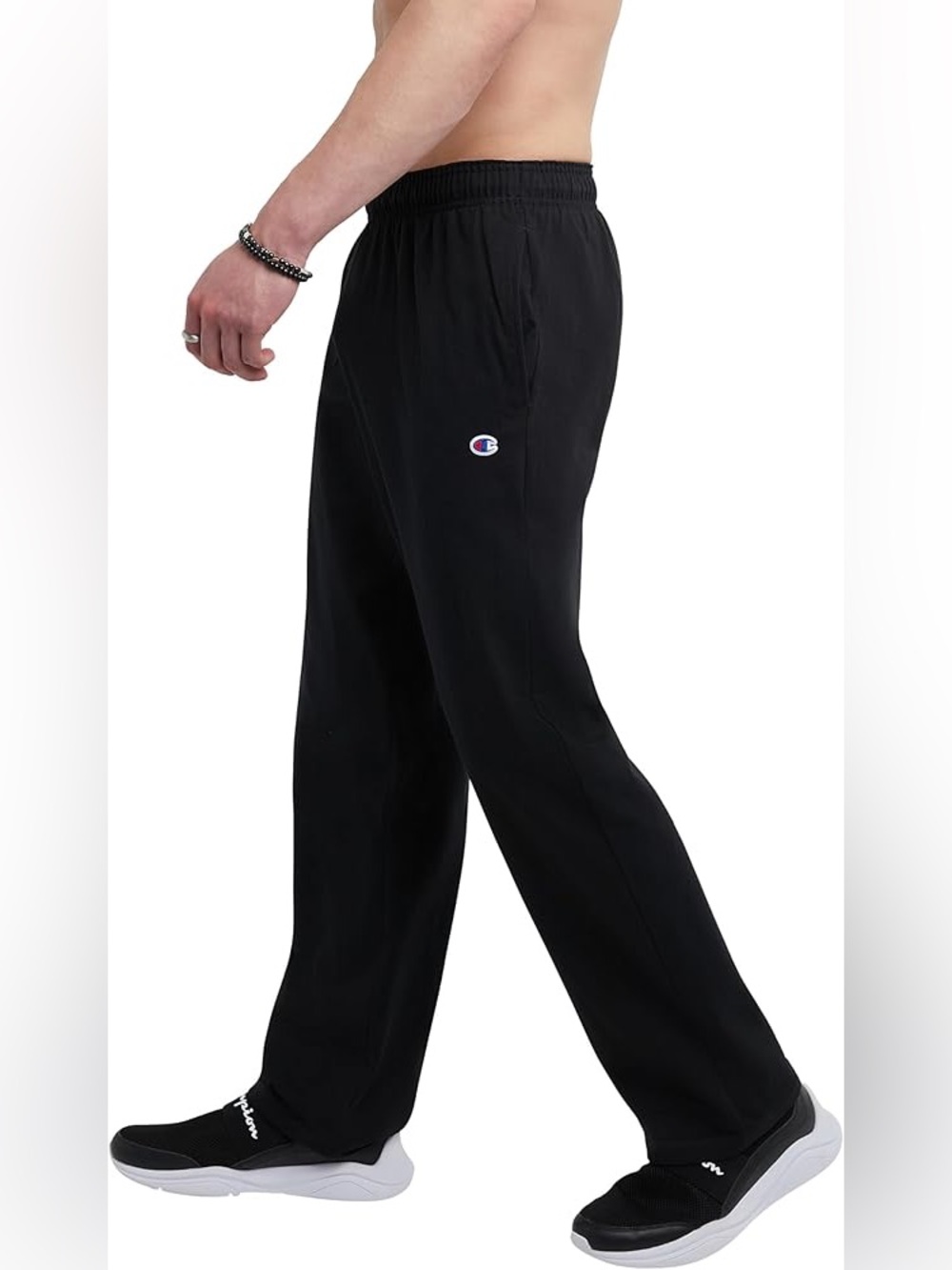 Champion VTG Y2K Black Men's Sweatpants Soft Lounge Logo - Size M